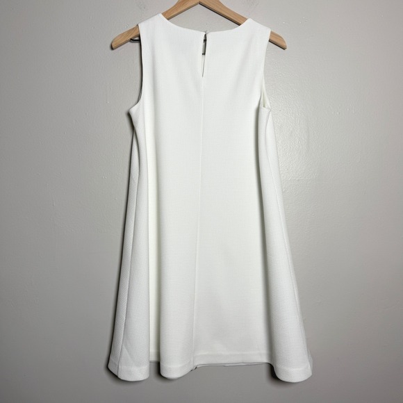 Jessica‎ Howard Womens Dress 10 White Gold Textured Trapeze Bride 60s Daisy - Picture 3 of 10